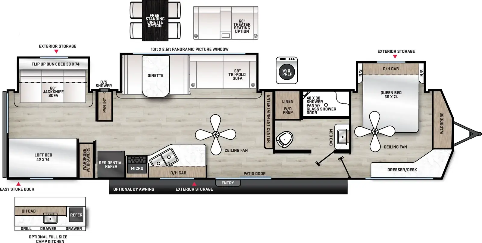 Aurora Destination Series 40BHTS Floorplan
