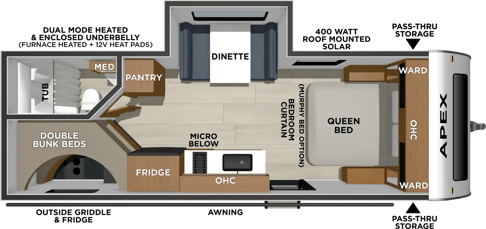 2027 Coachmen Apex Nano 208BHS floorplan diagram