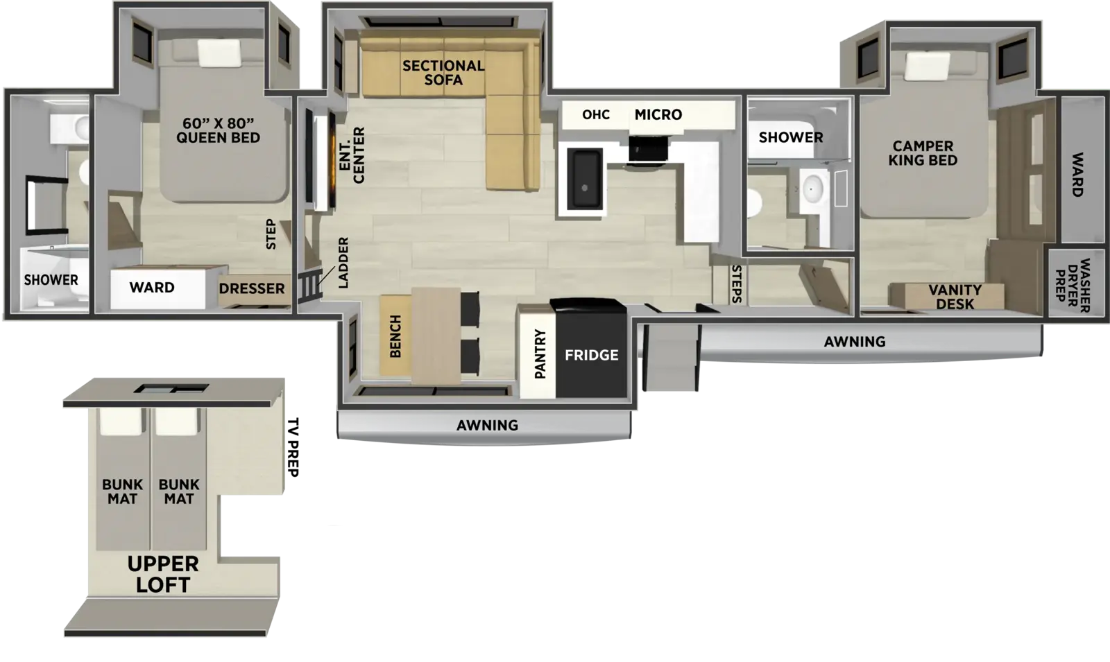 Sierra Fifth Wheels 3905DB Floorplan