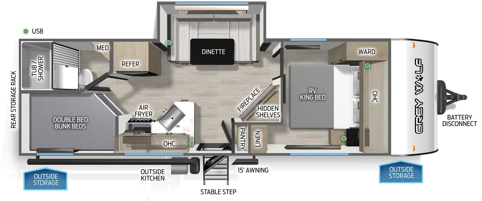 Grey Wolf 23MS Floorplan