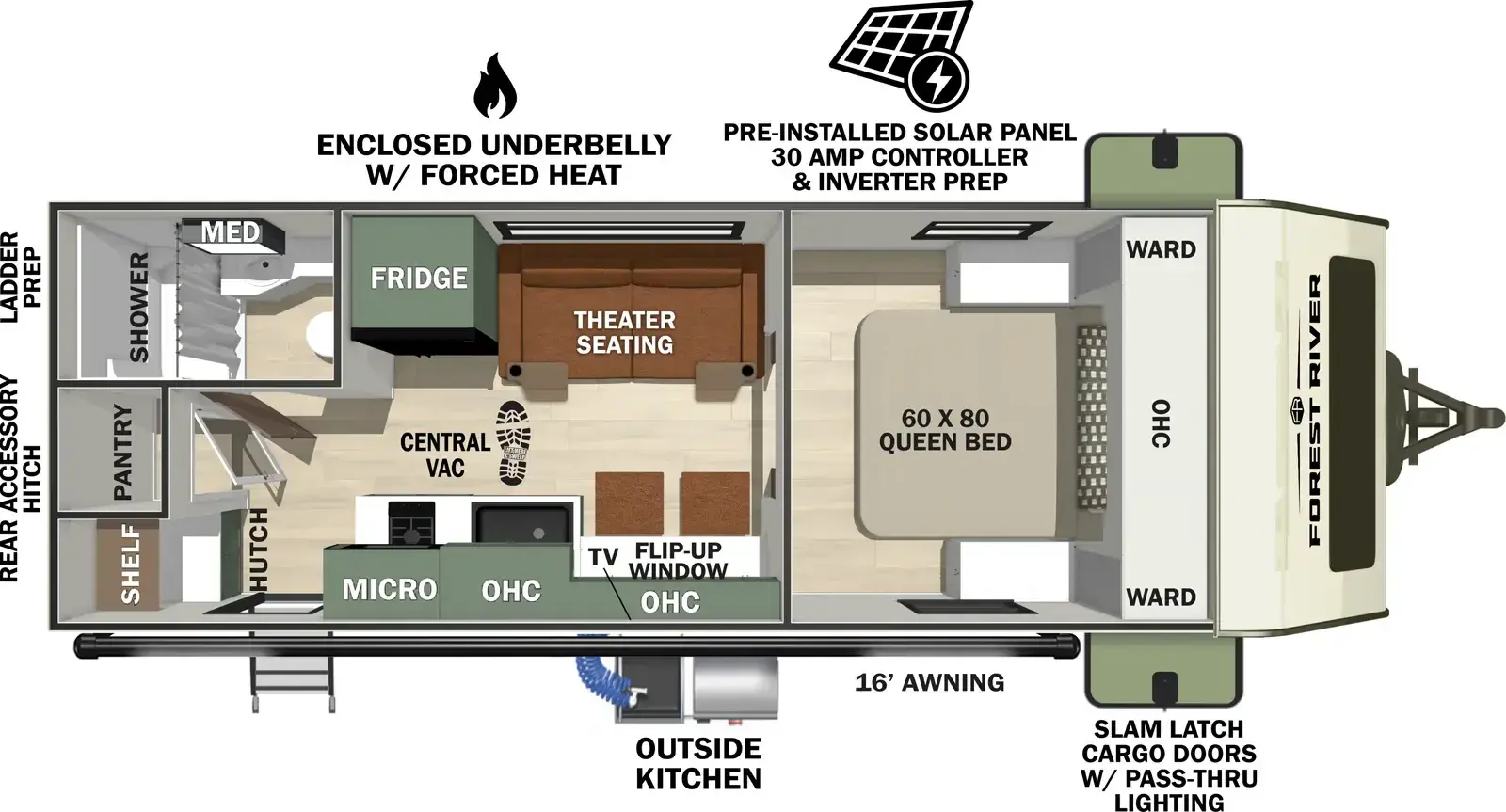 2027 Forest River No Boundaries 18.2BM floorplan