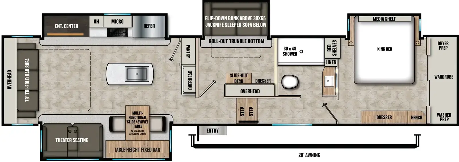 2027 Coachmen Chaparral 391MBH floorplan