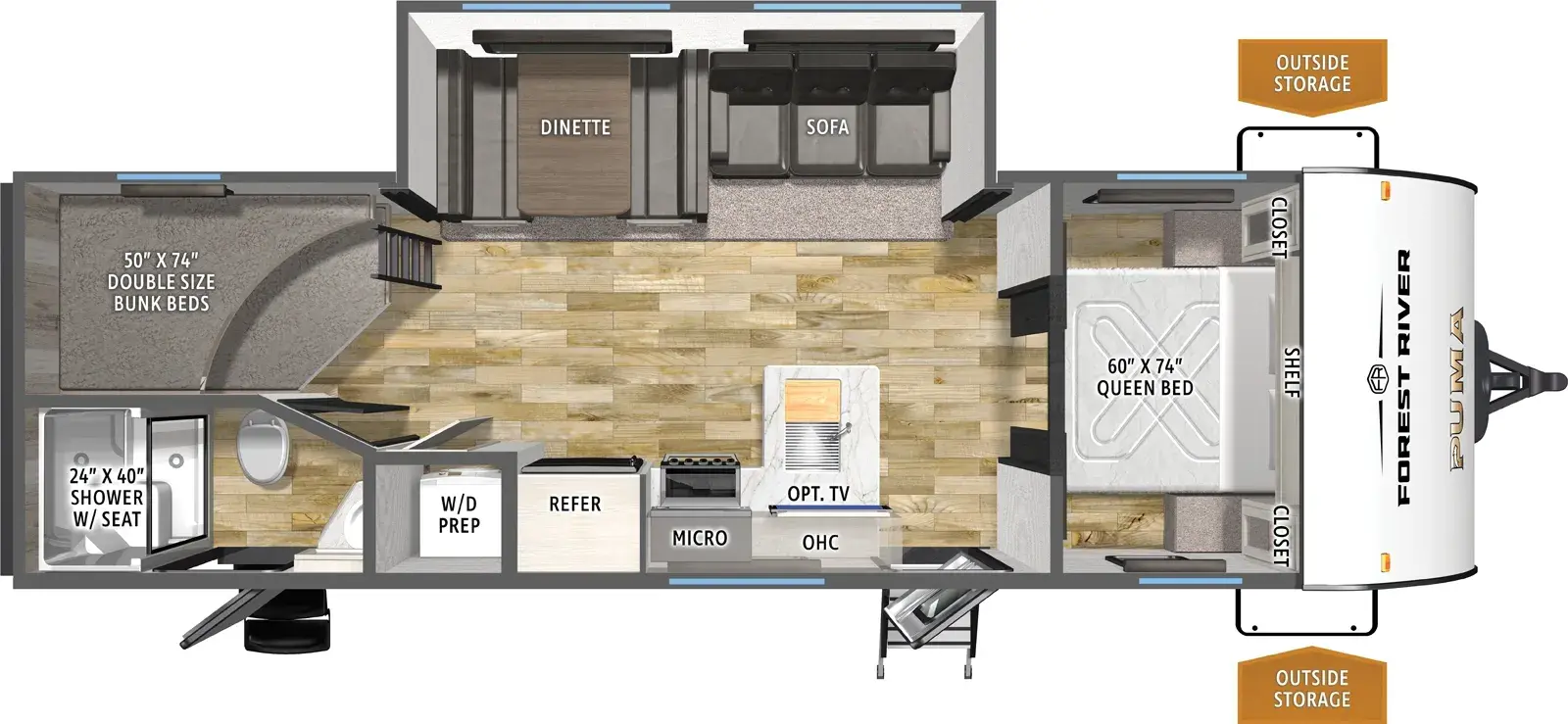 Puma Camping Edition 284BHCE - DSO Floorplan