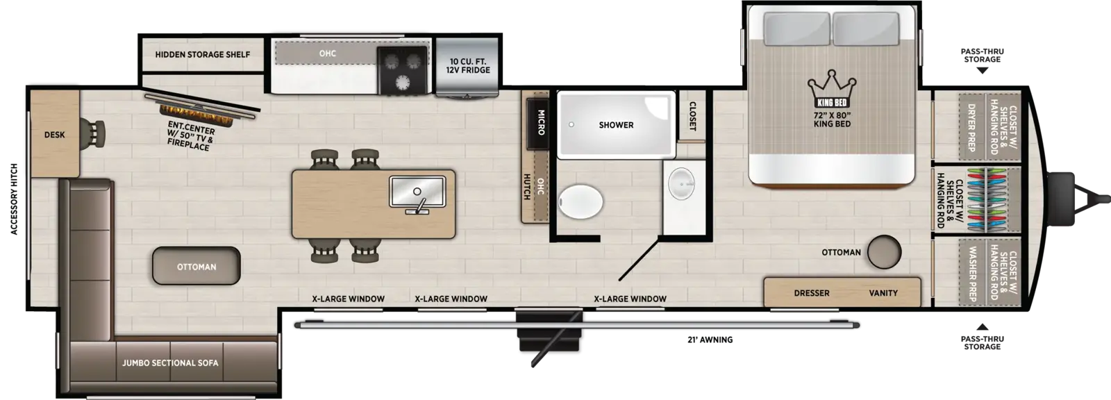 Hemisphere Travel Trailers 323RLI Floorplan