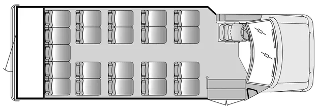 21 Passenger with Rear Luggage Plus Driver Floorplan Image