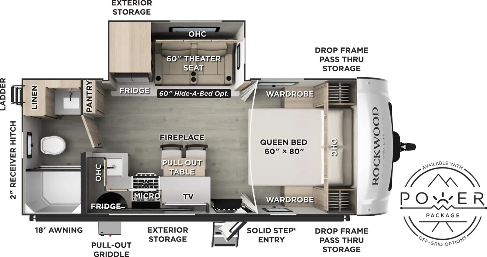 Forest River Rockwood Mini Lite 2213S floor plan layout published by Forest River