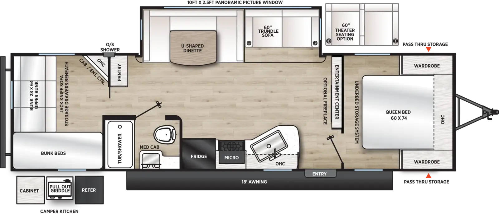 Aurora 29QBS Floorplan