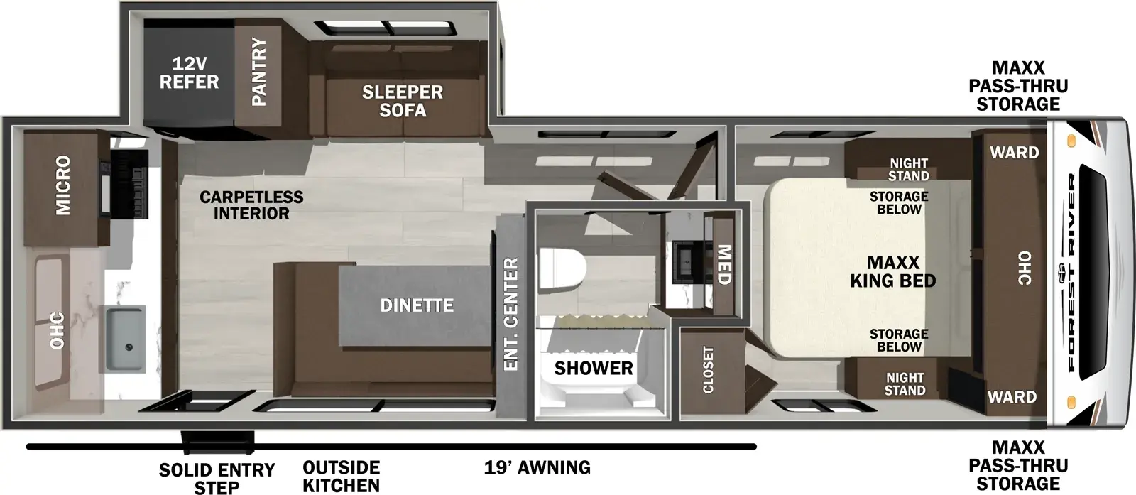 Wildcat Travel Trailers 249RKX Floorplan