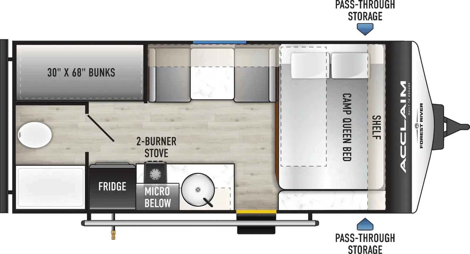 2027 East to West Acclaim 16BH floorplan diagram