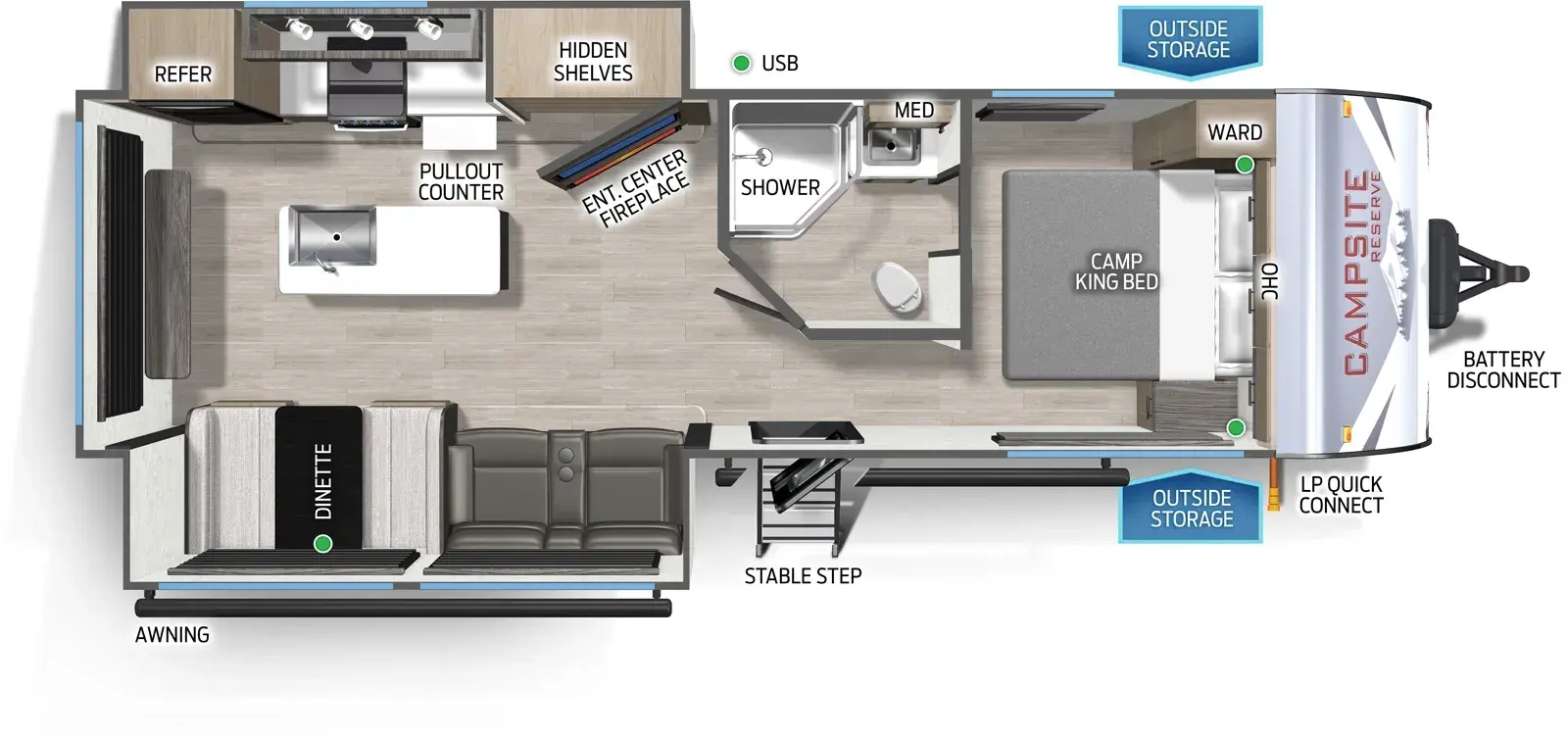 2026 Forest River Campsite Ultra 25JT floorplan diagram
