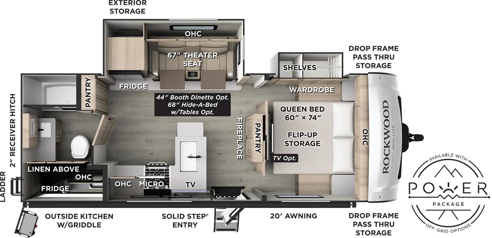 Forest River Rockwood Mini Lite 2513S floor plan layout published by Forest River
