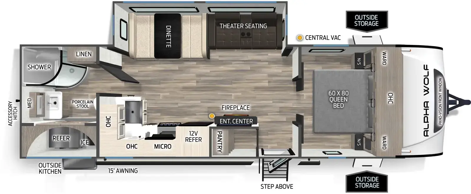 Alpha Wolf 25RB - DSO Floorplan