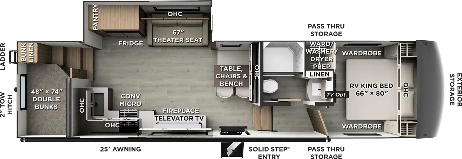Flagstaff Classic Fifth Wheels 339CBH Floorplan