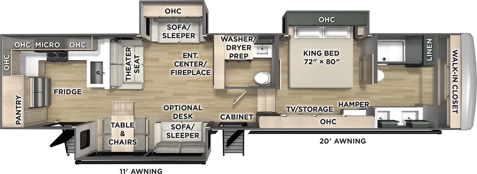 Columbus 384RKH Floorplan