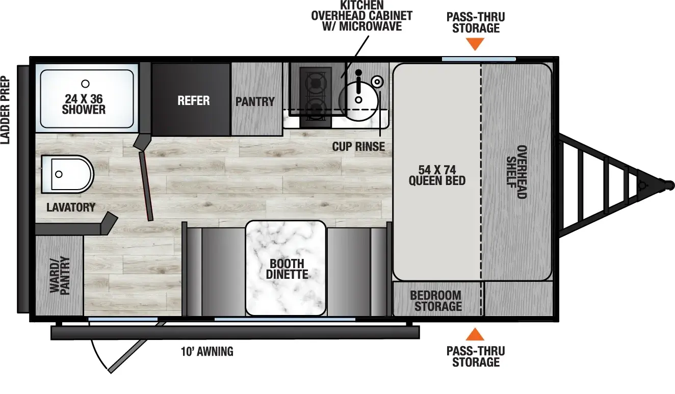 Viking Travel Trailers 16FB Floorplan