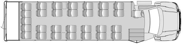 29 Passenger with Rear Luggage Plus Driver Floorplan Image