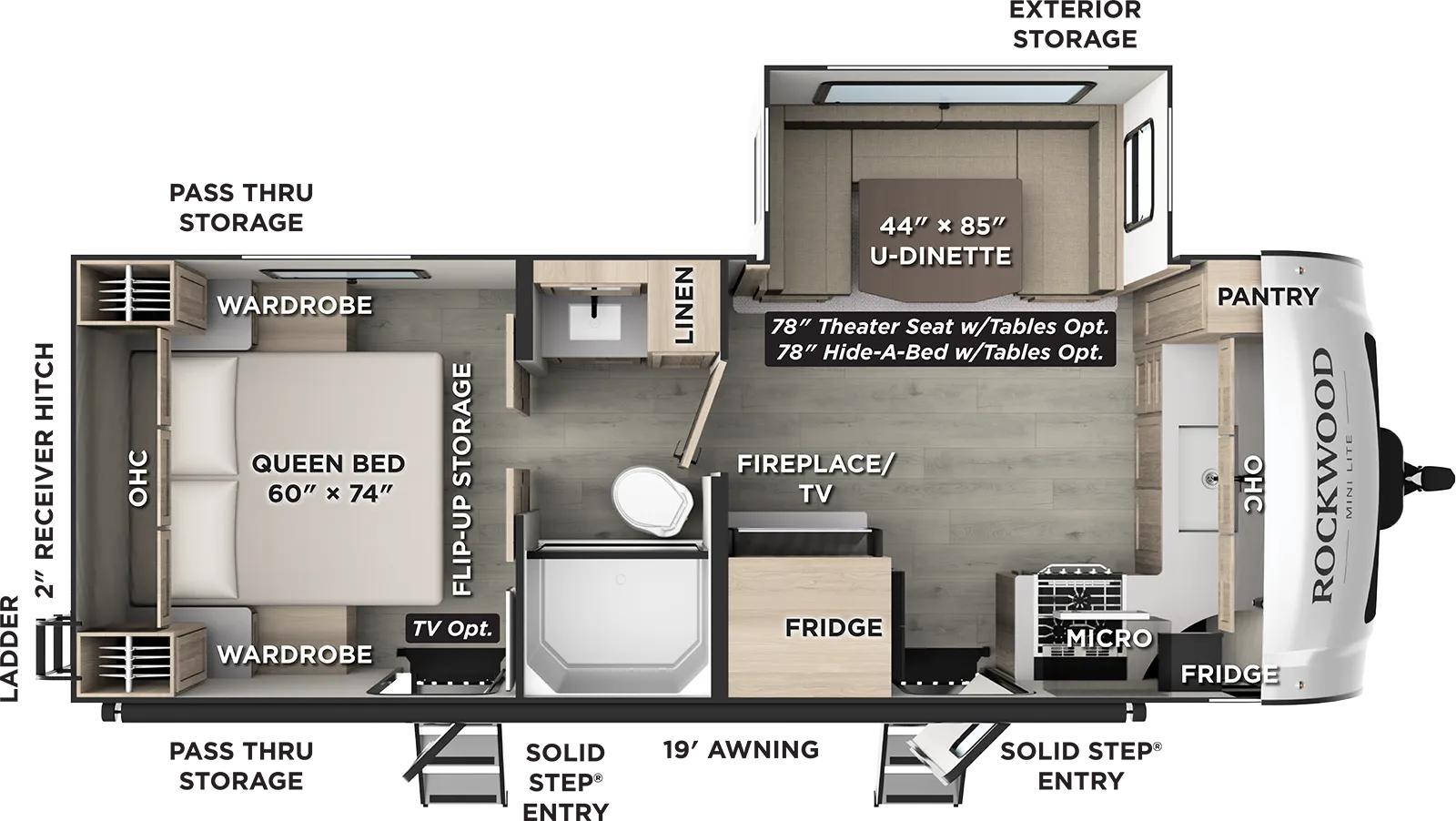 Forest River Rockwood Mini Lite 2506FK floor plan layout published by Forest River