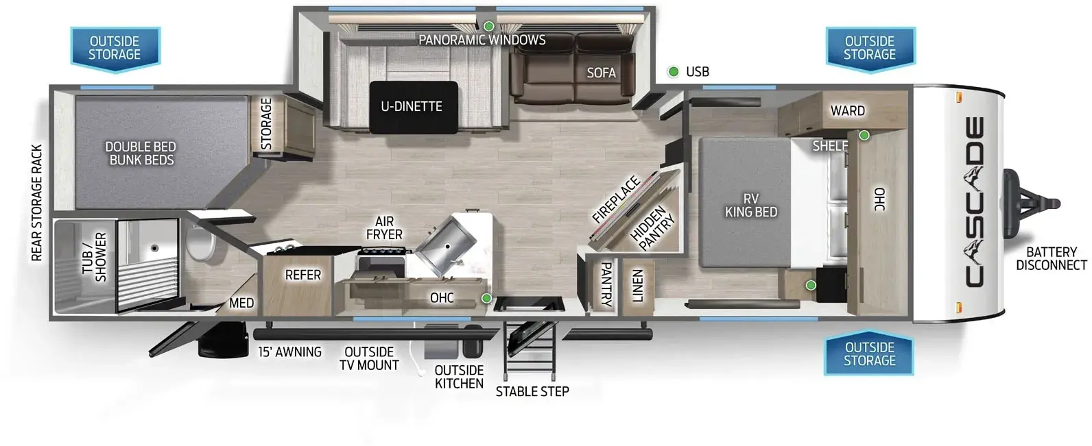 Cascade 26KFC floorplan