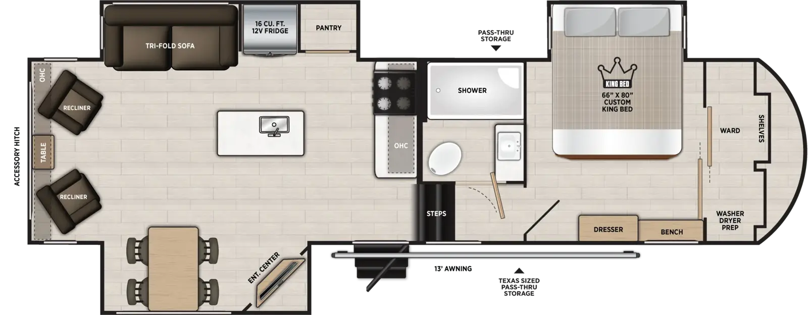 Heritage Glen Fifth Wheels 286RL Floorplan