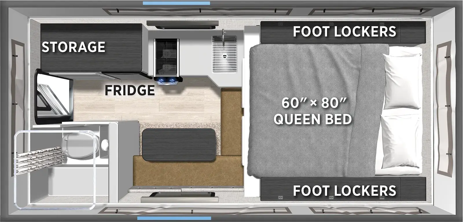 Backpack Truck Camper SS-1251 Floorplan