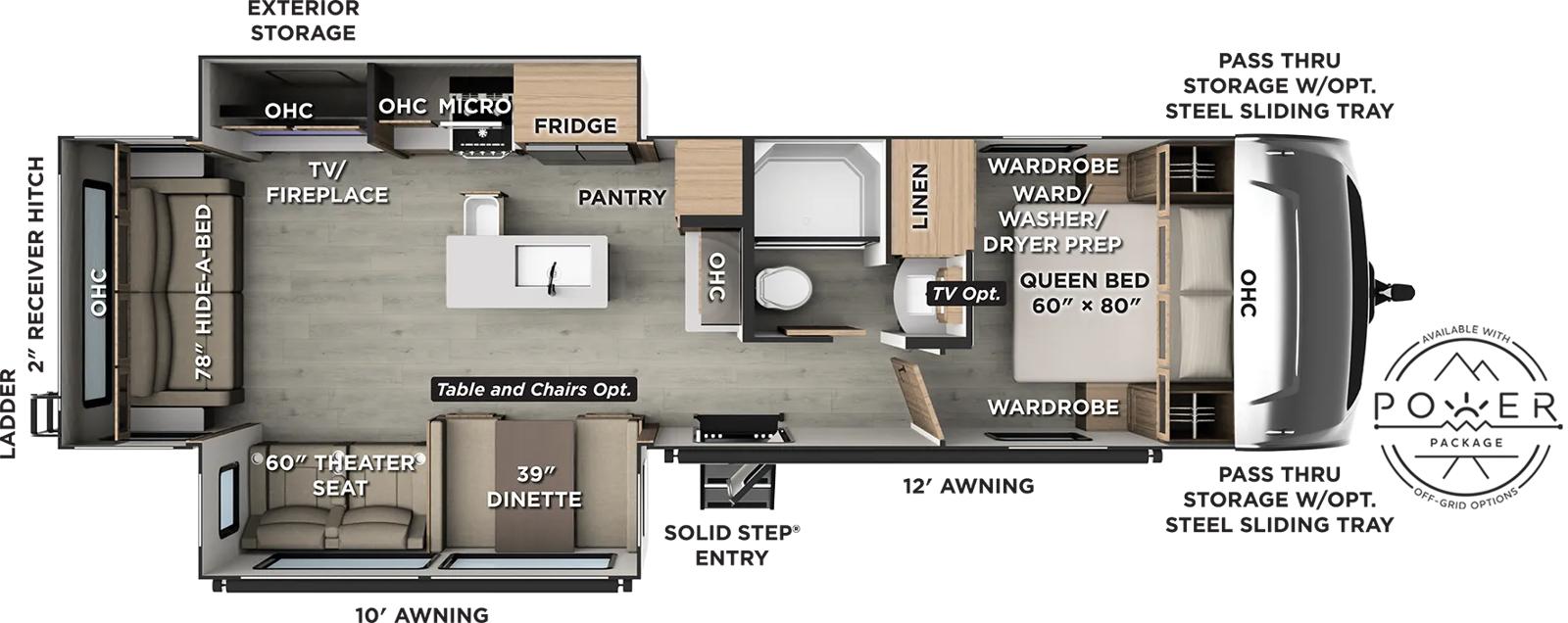 Forest River Rockwood Ultra Lite 2916RL floor plan layout published by Forest River