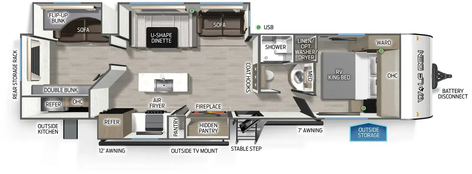 Wolf Den 304SR Floorplan