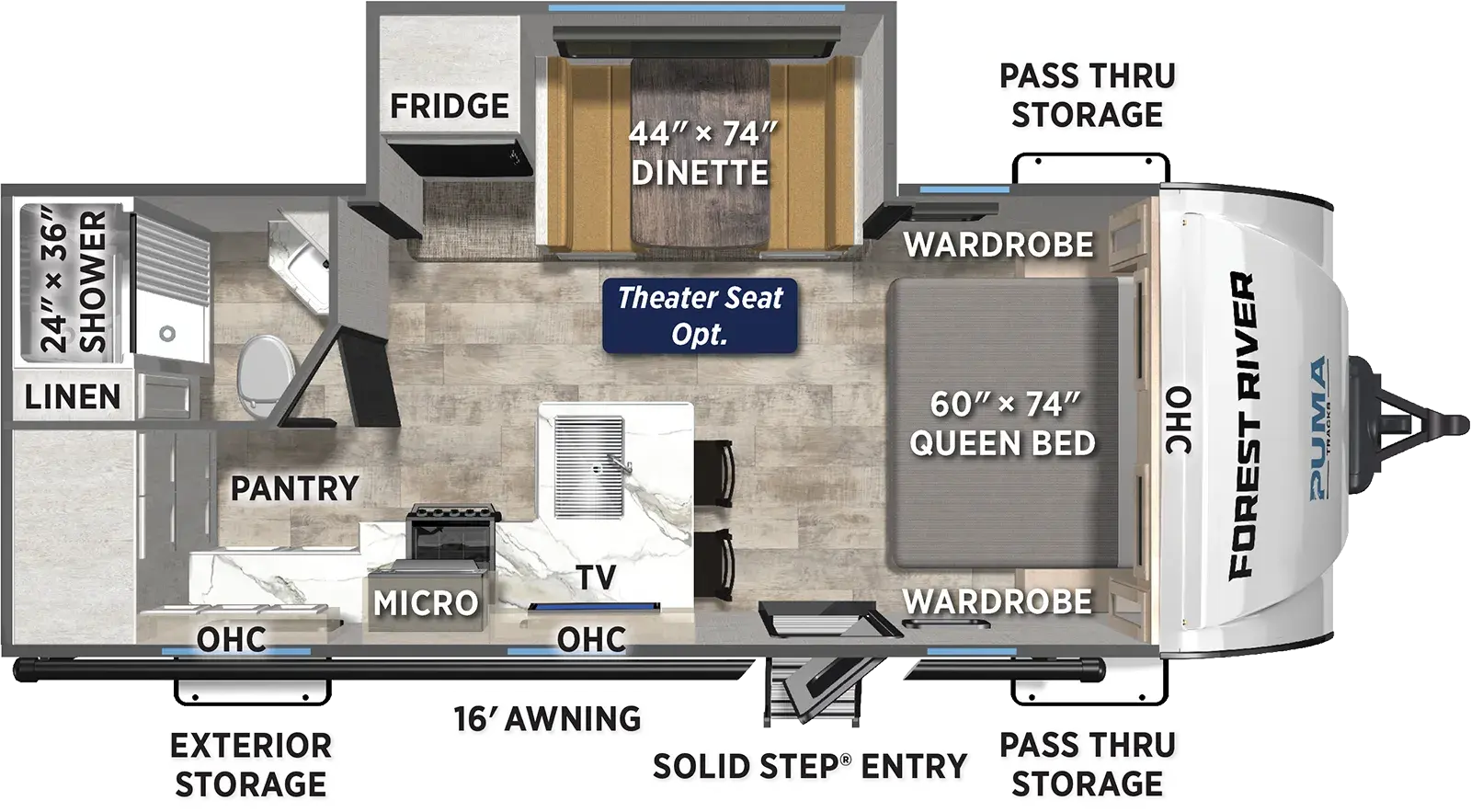 Puma Tracks 232UD Floorplan