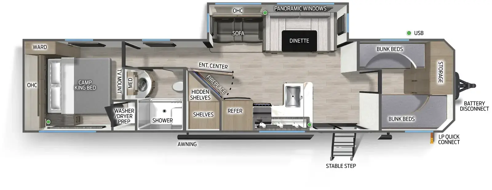 Campsite Reserve Destination Trailers 39GB Floorplan