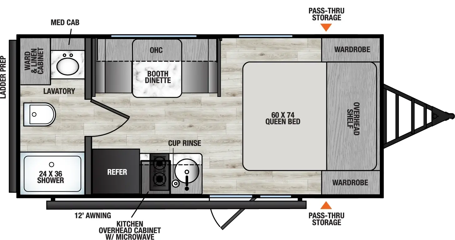 2026 Forest River Viking 17FQ floorplan diagram
