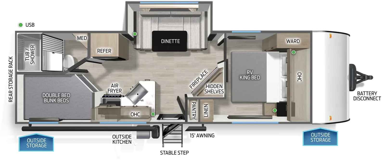 Cascade 231BHFGC Floorplan
