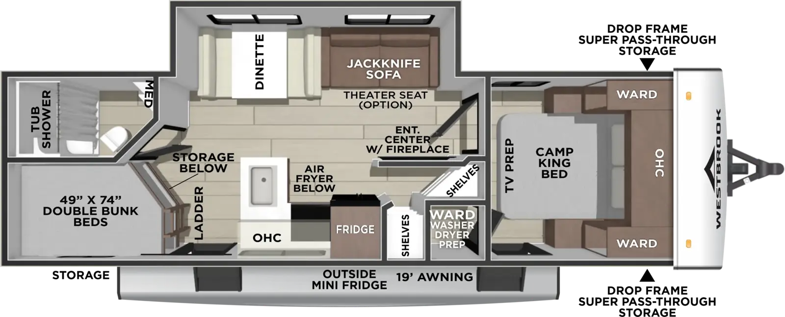 Westbrook Luxury 285BHLC Floorplan