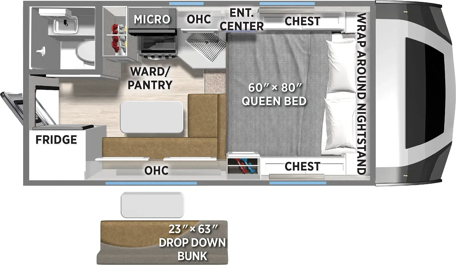 Real Lite Truck Camper HS-1806 Floorplan