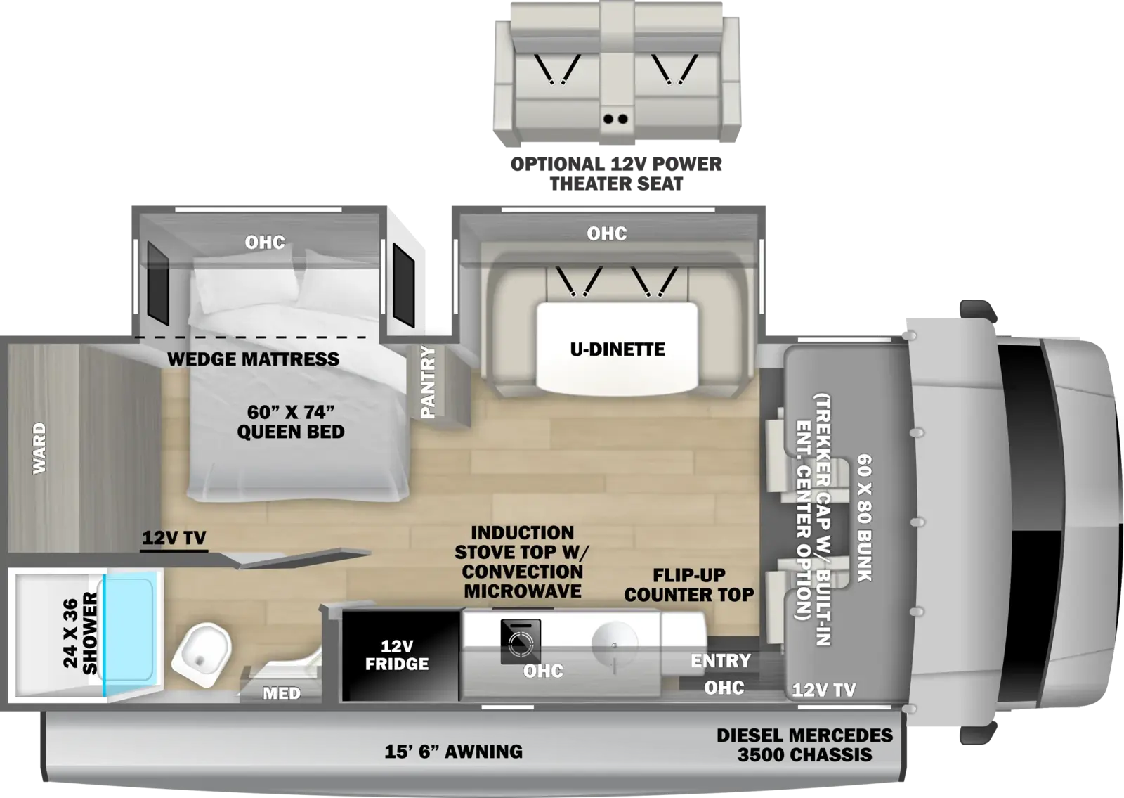 Sunseeker 2400BDS Floorplan