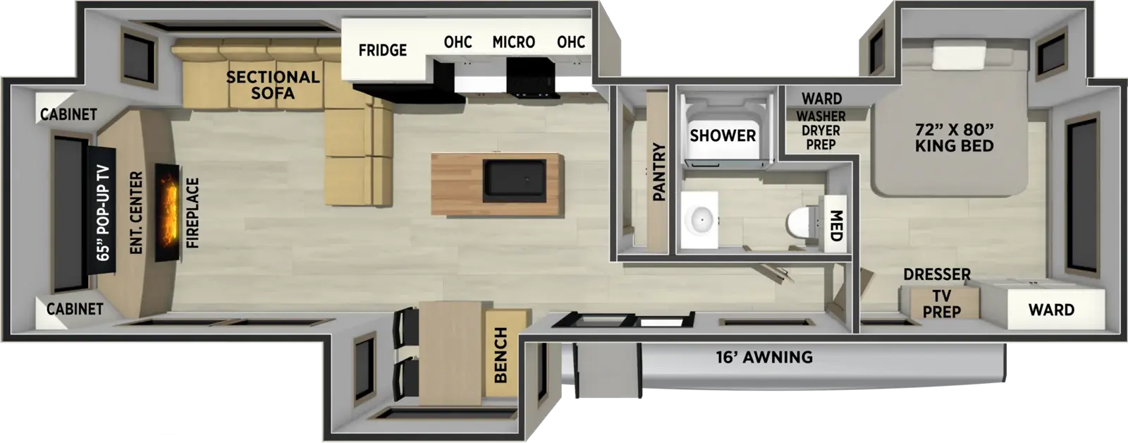 Sierra Destination 385RD Floorplan