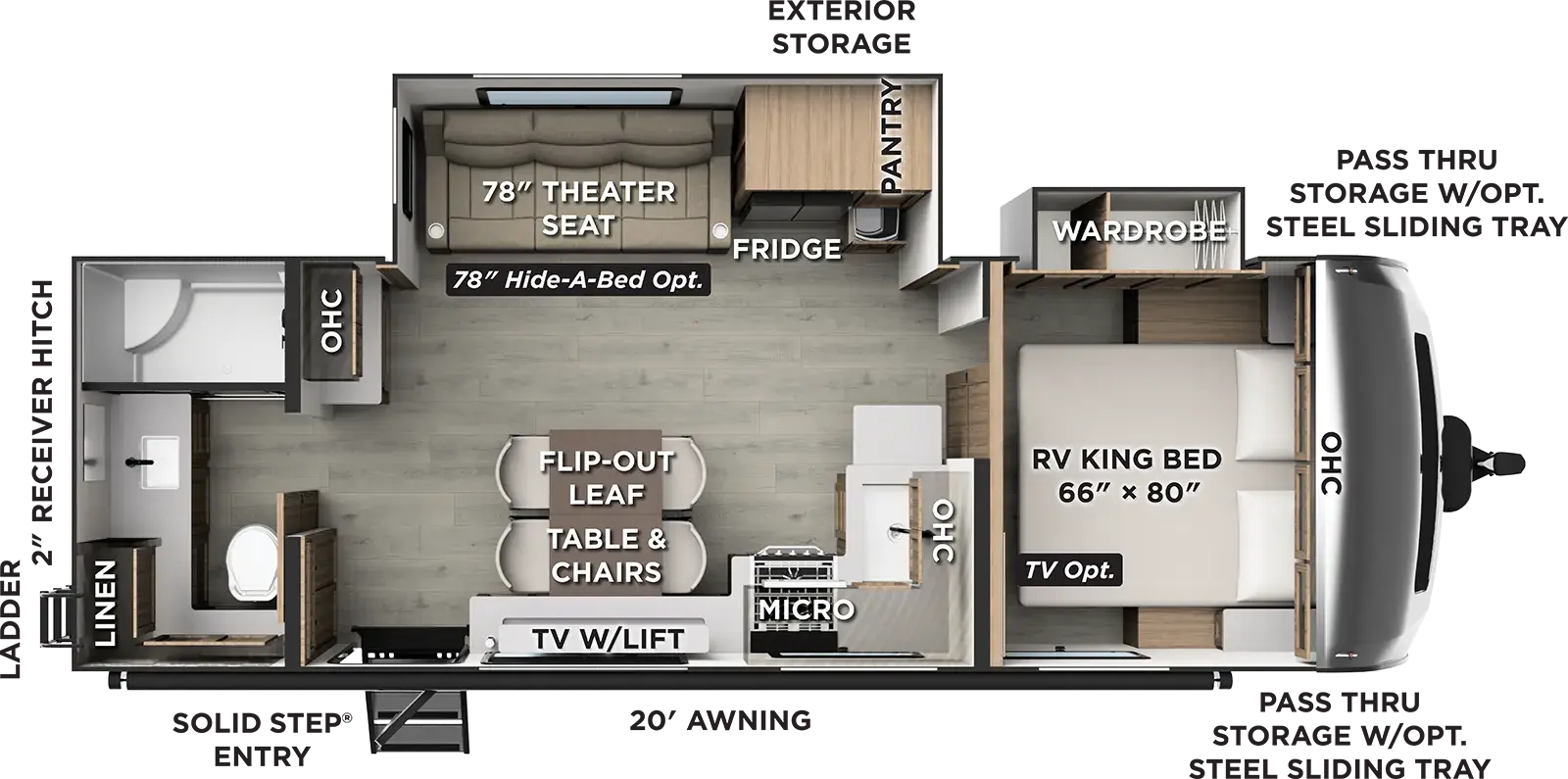 Flagstaff Super Lite Travel Trailers 26FBRB Floorplan