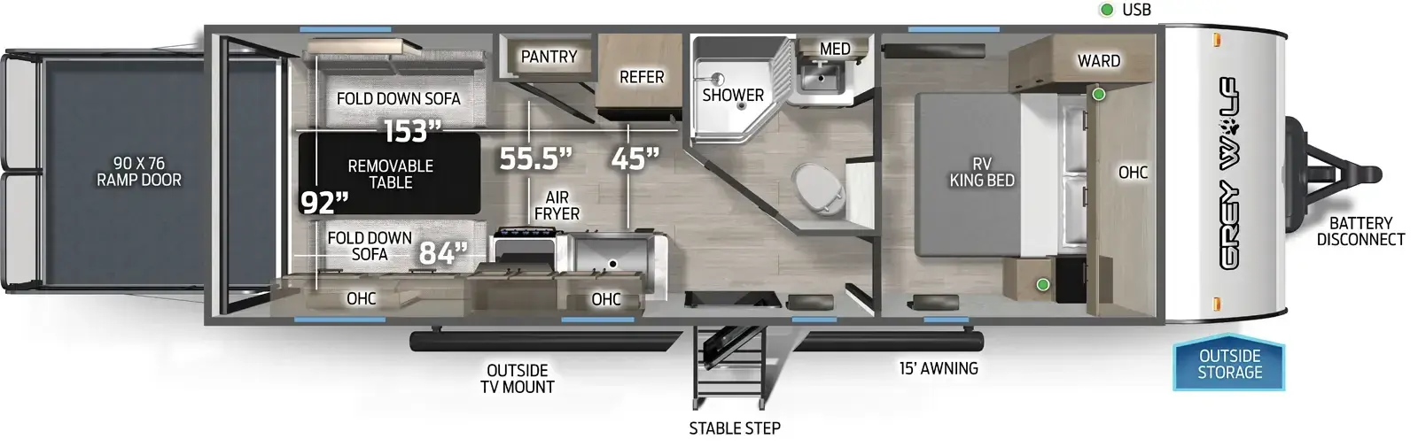 Grey Wolf 22RR Floorplan