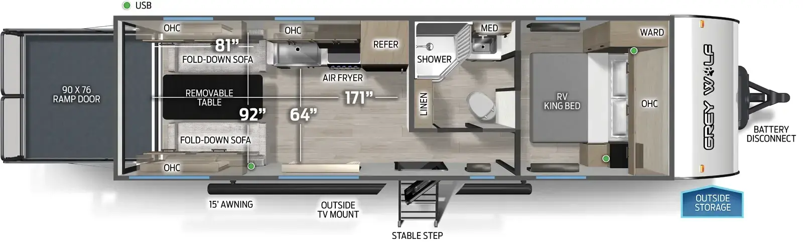 Grey Wolf 25RRT Floorplan