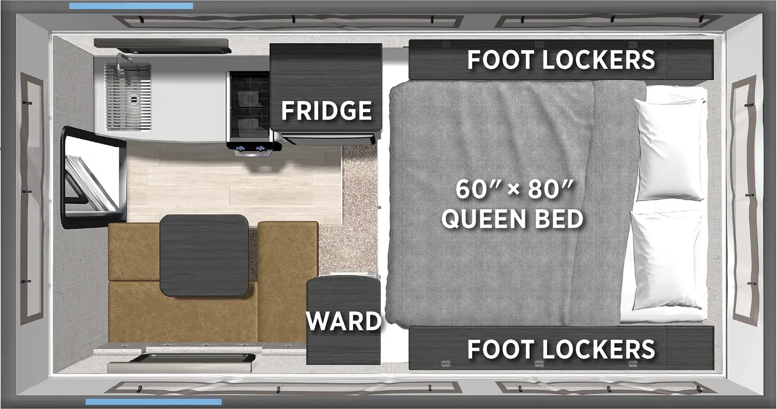 Backpack Truck Camper SS-550 Floorplan
