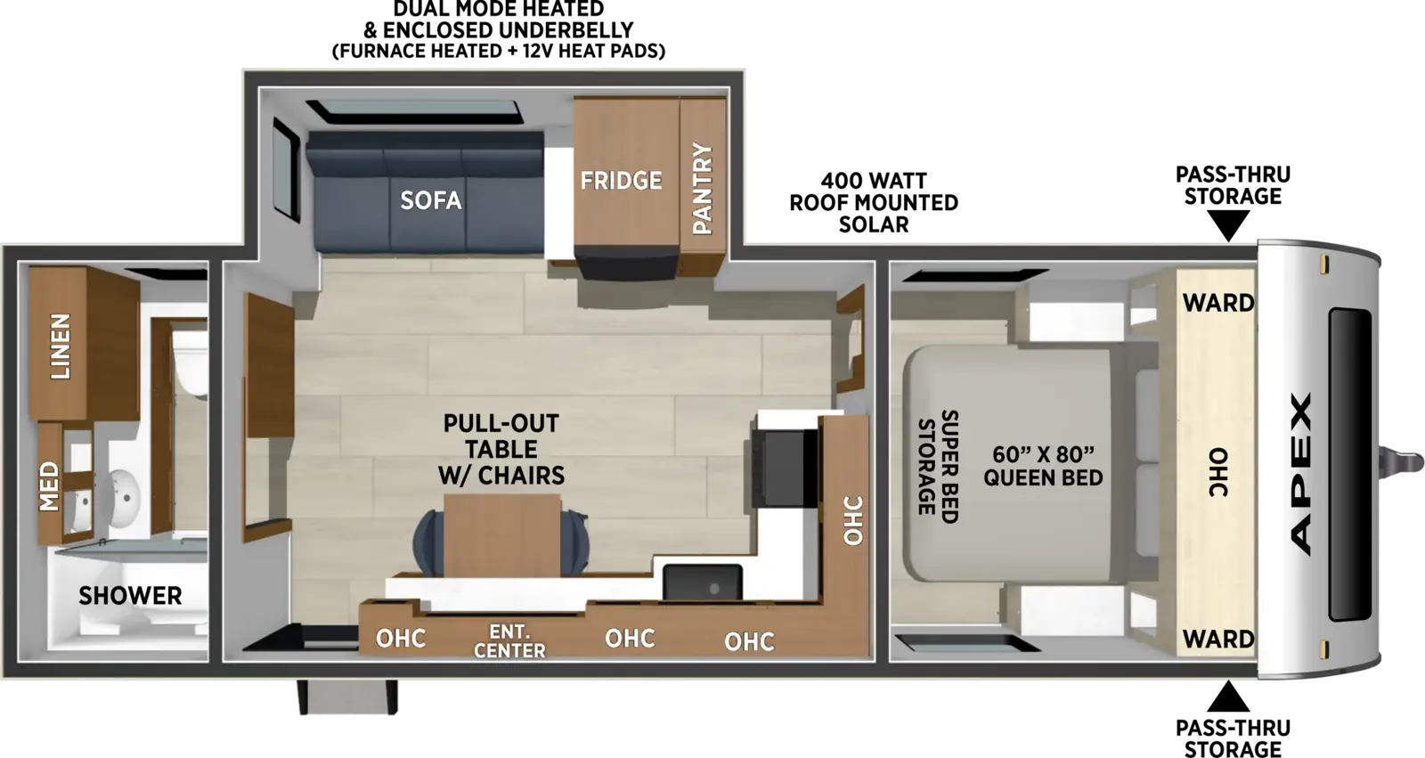 Apex 8' Wide 244RBS Floorplan