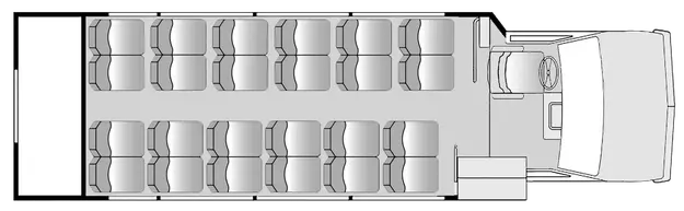 24 Passenger With Rear Luggage Plus Driver Floorplan Image