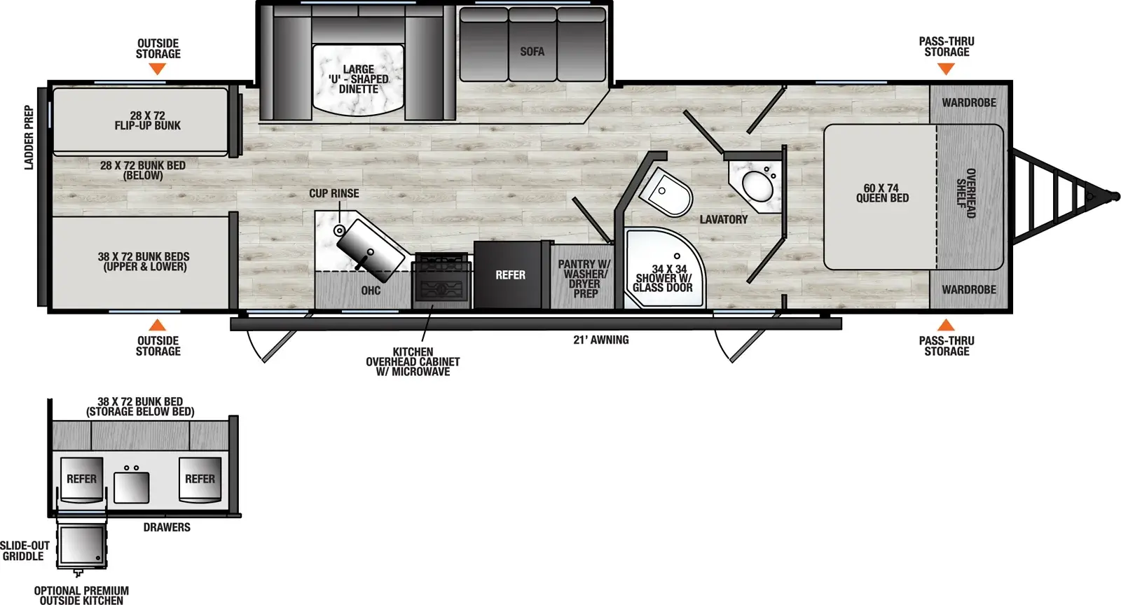 Viking Travel Trailers 292TB Floorplan