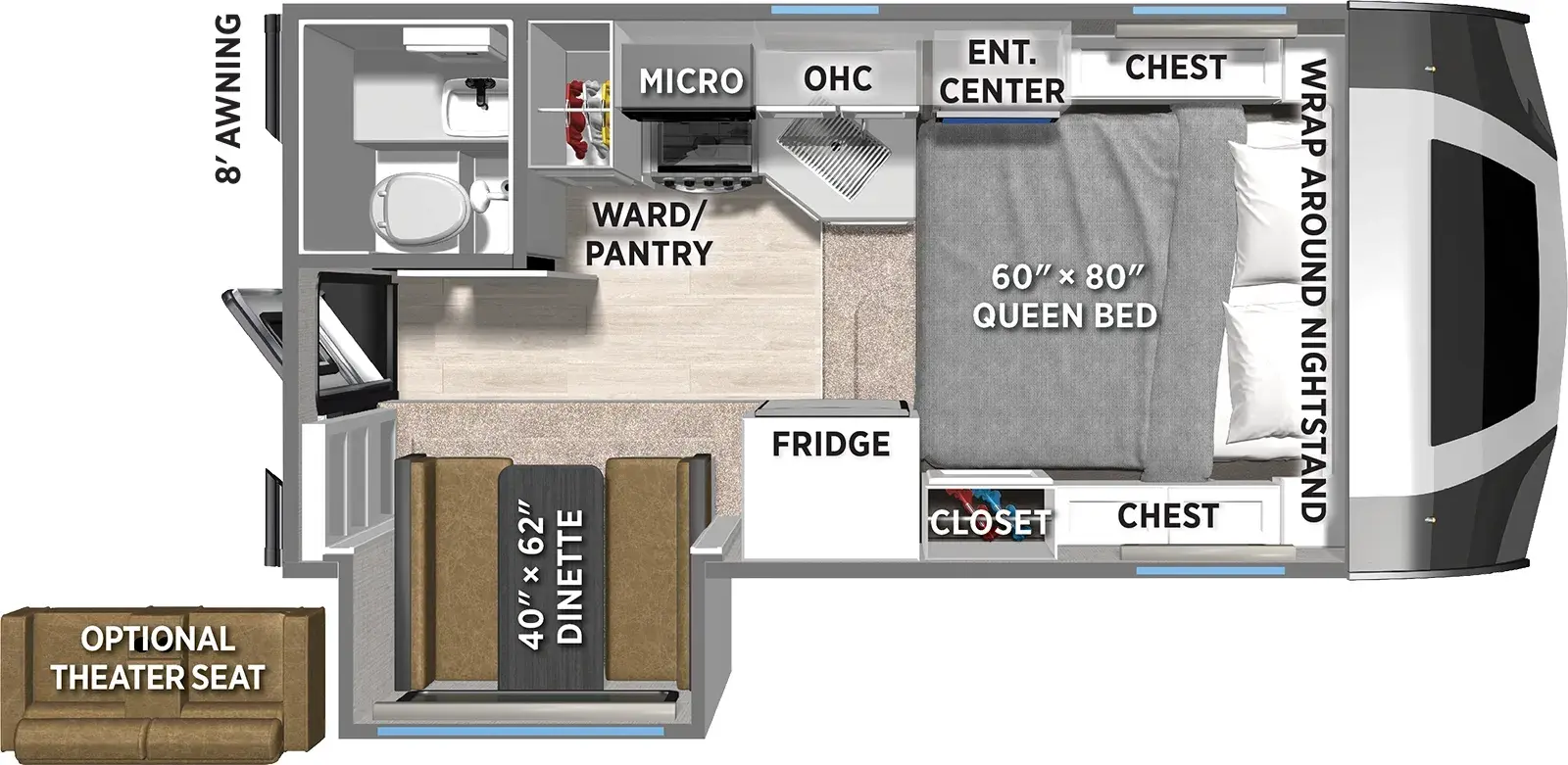 Real Lite Truck Camper HS-1912 Floorplan