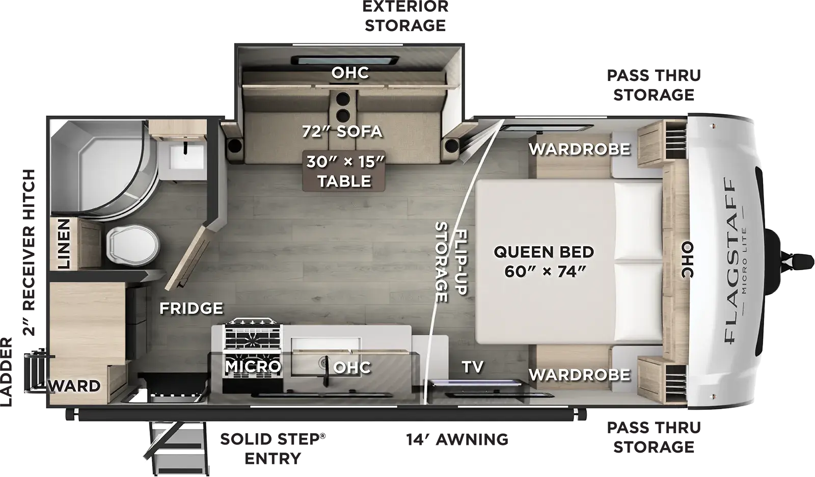 Flagstaff Micro Lite 21FBRS Floorplan