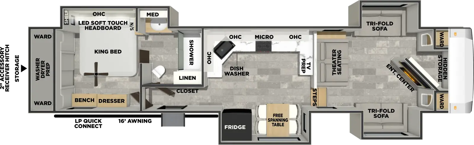 Chaparral 35CREST floorplan