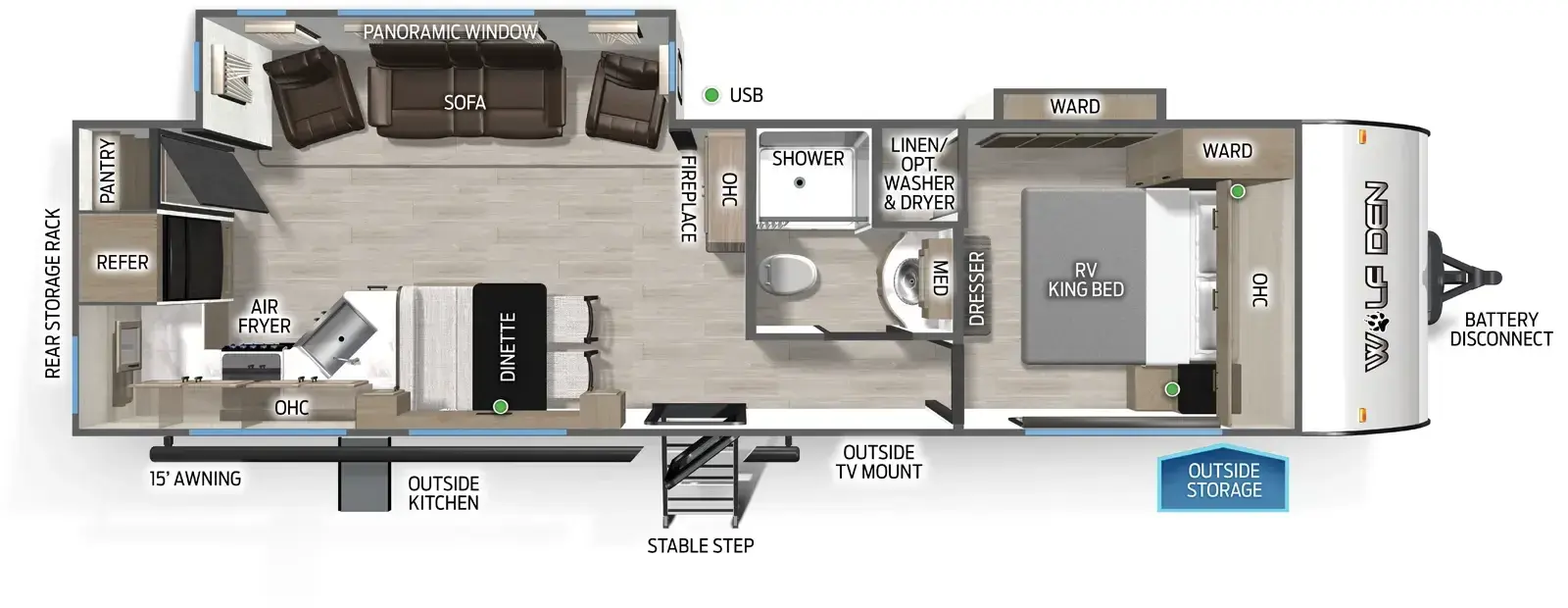 Wolf Den 271RK Floorplan