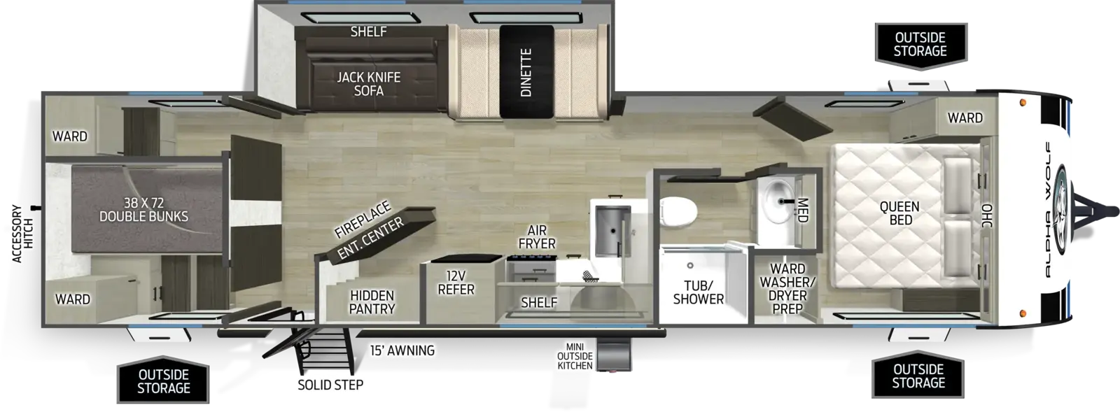 Alpha Wolf 31DBX Floorplan