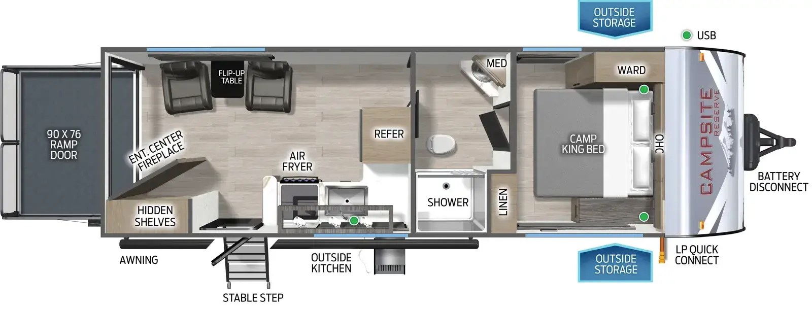 Campsite Reserve 23TS Floorplan