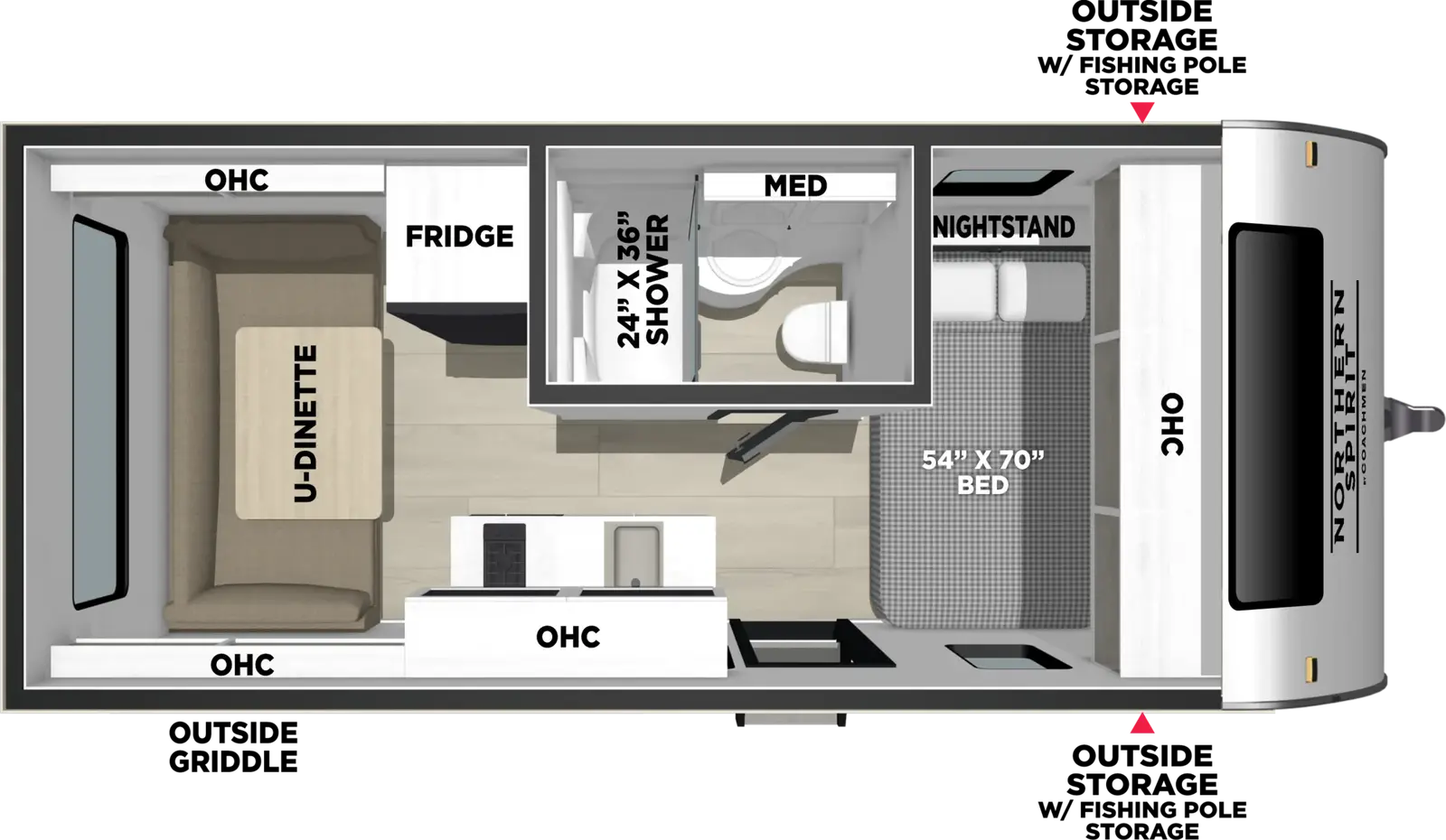 2027 Coachmen Northern Spirit Bijou 16RDB floorplan diagram