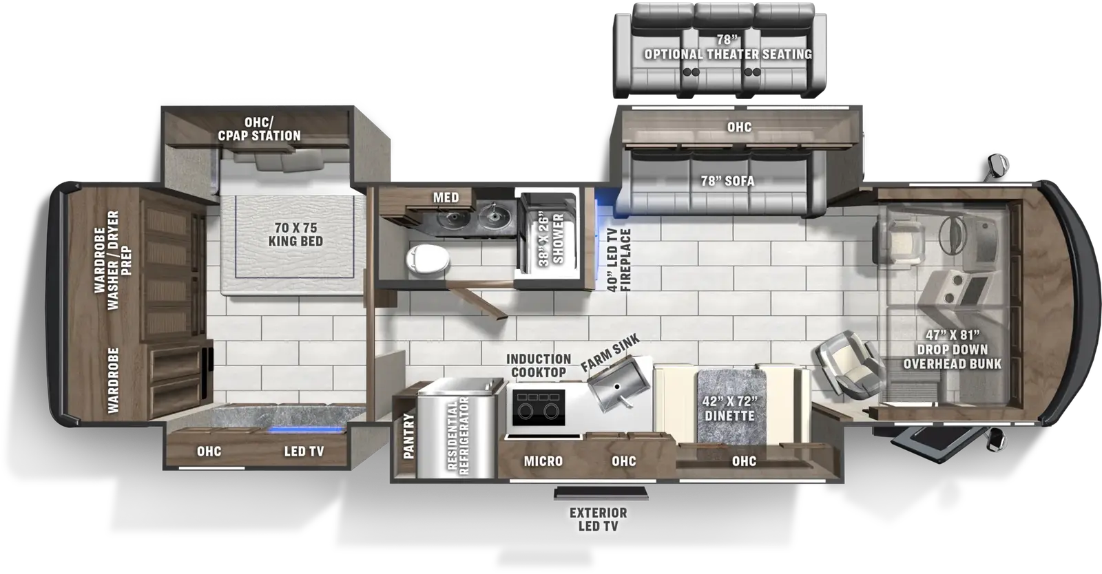 2027 Coachmen Sportscoach SRS 354QS floorplan diagram