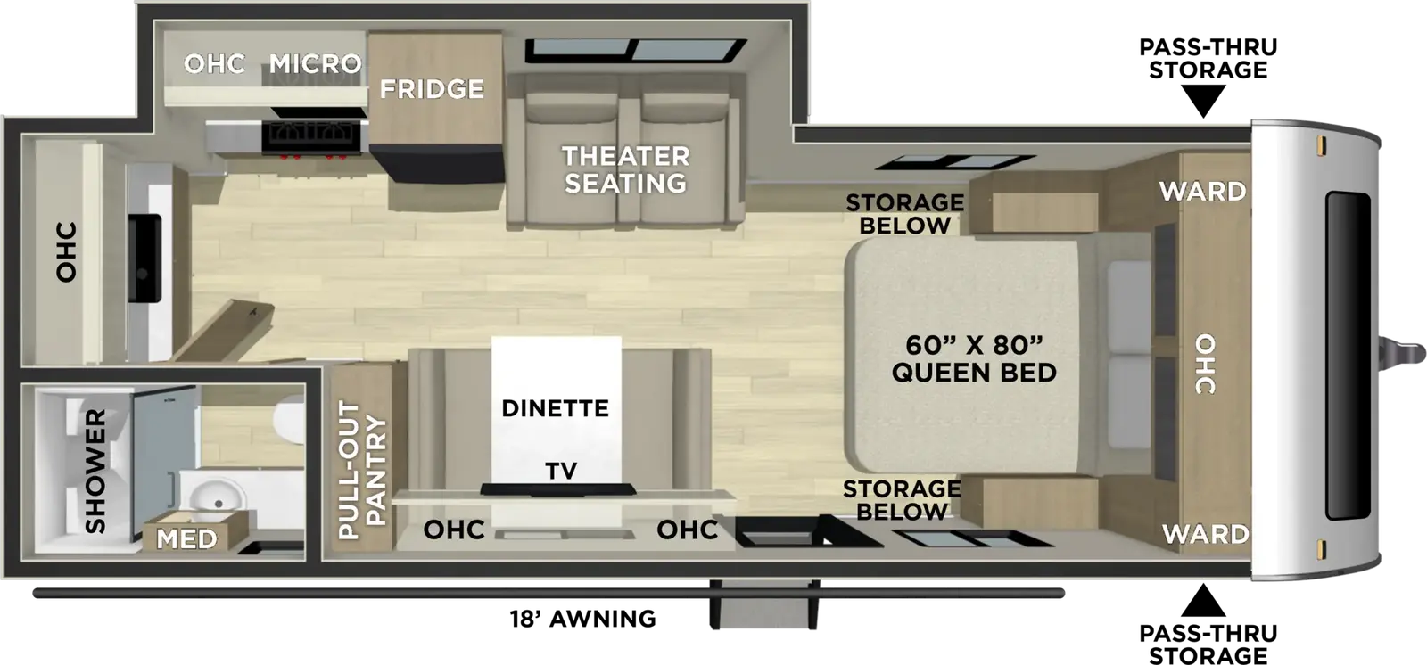 2027 Coachmen Freedom Express Ultra Lite 22MLS floorplan diagram